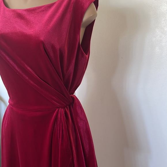 CHELSEA ROSE  🌹  red color Velvet  gorgeous womens midi DRESS size 12” - Picture 4 of 15